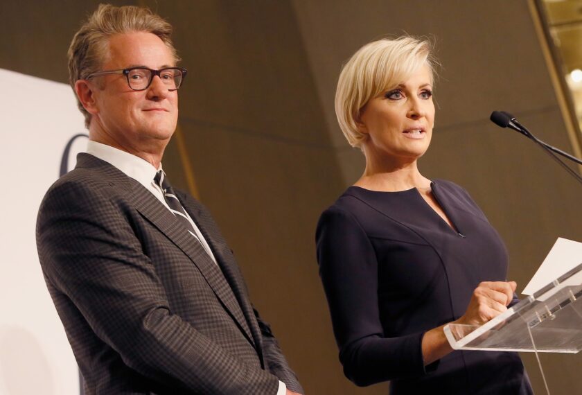 Joe Scarborough and Mika Brzezinski present an award onstage during the Daily Front Row's Fashion Media Awards at Four Seasons Hotel New York Downtown on September 8, 2017 in New York City.