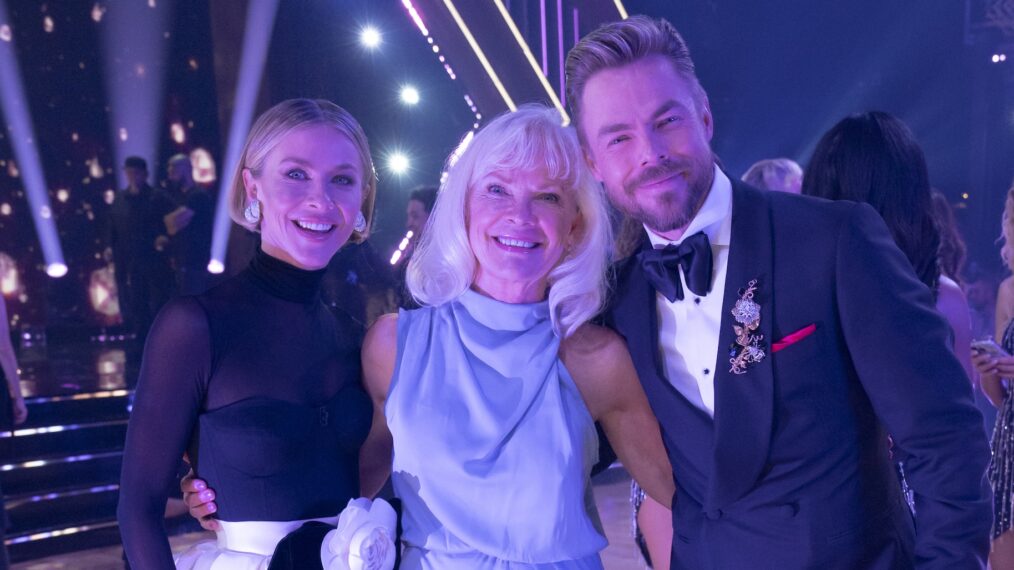 Julianne Hough, Marriann Hough, and Derek Hough behind-the-scenes of 'Dancing With the Stars' Season 34, Episode 11, ABC, November 25, 2025.