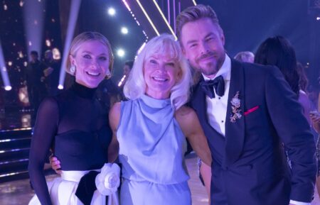 Julianne Hough, Marriann Hough, and Derek Hough behind-the-scenes of 'Dancing With the Stars' Season 34, Episode 11, ABC, November 25, 2025.