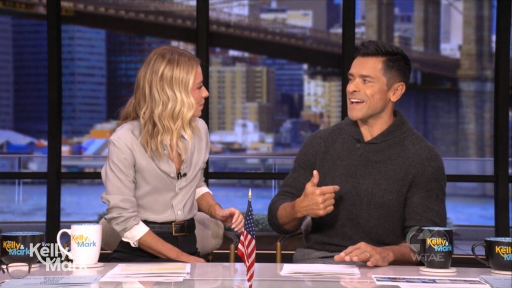 Kelly Ripa and Mark Consuelos on the November 11, 2025, episode of ABC's 'Live With Kelly and Mark.