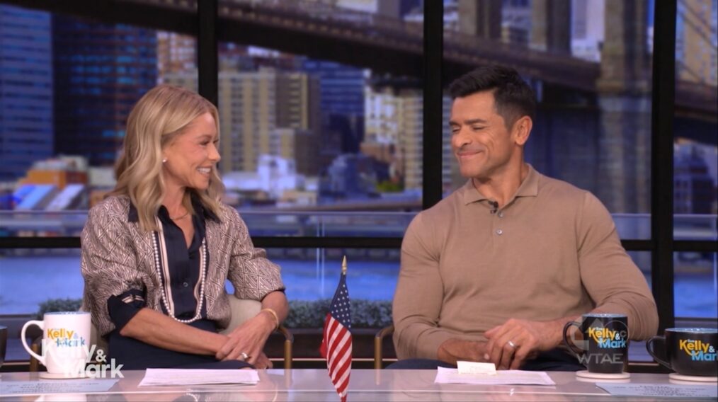 Kelly Ripa and Mark Consuelos on the November 14, 2025, episode of ABC's 'Live With Kelly and Mark.'