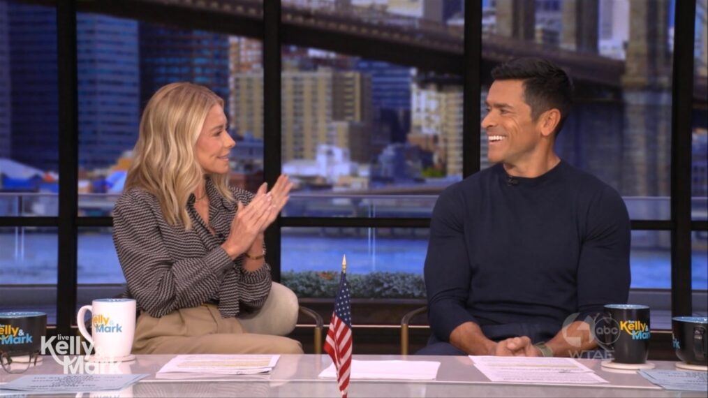 Kelly Ripa and Mark Consuelos on the November 17, 2025, episode of ABC's 'Live With Kelly and Mark.'