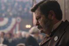 Death By Lightning. Nick Offerman as Chester A. Arthur in episode 102 of Death By Lightning. Cr. Larry Horricks/Netflix © 2024