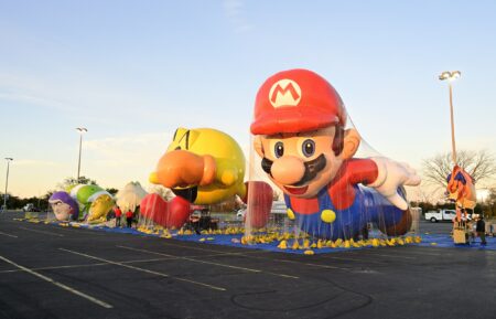 EAST RUTHERFORD, NEW JERSEY - NOVEMBER 01: Balloons being prepared are seen during the 99th Macy's Thanksgiving Day Parade Balloonfest at MetLife Stadium on November 01, 2025 in East Rutherford, New Jersey. (Photo by Eugene Gologursky/Getty Images for Macy's)