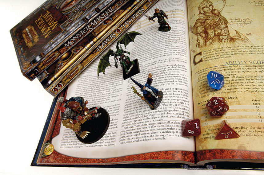 Books, die, figurines from Dungeons and Dragons to go with story on the game's creator, Gary Gygax