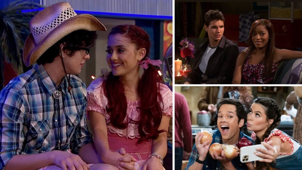 Matt Bennett and Ariana Grande as Robbie and Cat in 'Victorious', Robbie Amell and Keke Palmer as Jimmy and True in 'True Jackson, VP', and Nathan Kress and Miranda Cosgrove as Freddie and Carly in 'iCarly'