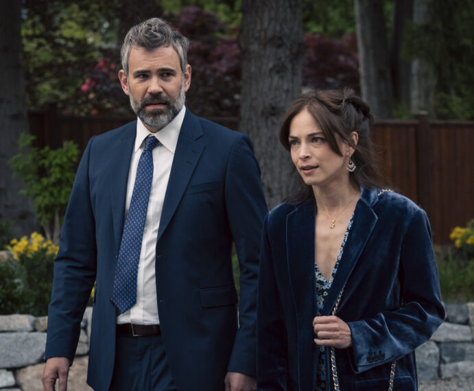 MURDER IN A SMALL TOWN: L-R: Rossif Sutherland and Kristin Kreuk in the 