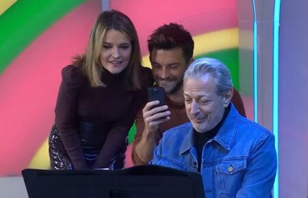 Savannah Guthrie, Jonathan Bailey, and Jeff Goldblum on the November 19, 2025, episode of NBC's 'Today.'