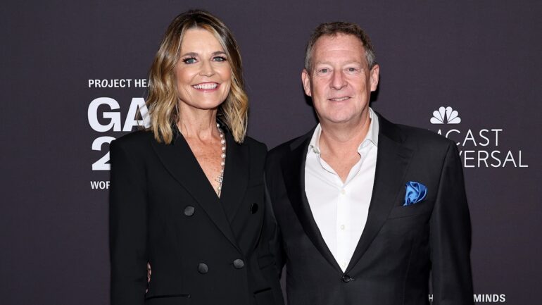 Savannah Guthrie and Mike Feldman attend the Project Healthy Minds World Mental Health Day Gala at Spring Studios on October 10, 2024 in New York City.