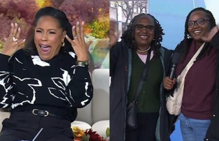 Sheinelle Jones surprised by old friends Ms. Barbara Turner and daughter Kennedy on third hour of 'Today,' NBC, November 25, 2025.