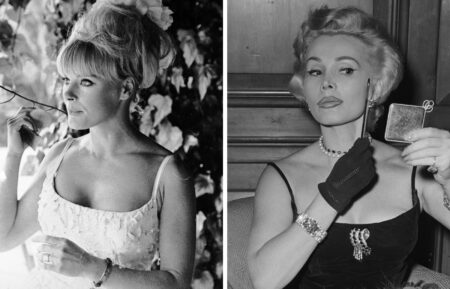 17th May 1966: German actress Elke Sommer at her Beverly Hills home. (Photo by Harry Benson/Express/Getty Images);Actress Zsa Zsa Gabor (1917-2016) looks at a handheld mirror after applying eyeliner, Dorchester Hotel, London, August 25th 1957. (Photo by Evening Standard/Hulton Archive/Getty Images)