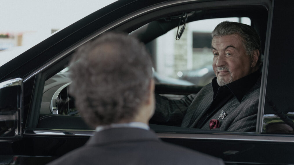 Sylvester Stallone as Dwight Manfredi in Tulsa King, episode 8, season 3, streaming on Paramount+, 2025. Photo Credit: Brian Douglas/Paramount+.