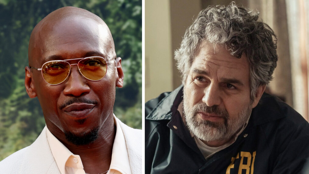 Mahershala Ali will star in Task with Mark Ruffalo; Mahershala Ali attends the 'Jurassic World Rebirth' New York Premiere at Lincoln Center on June 23, 2025 in New York City. (Photo by Jamie McCarthy/Getty Images); TASK, Mark Ruffalo, 'Crossings', (Season 1, ep. 101, aired Sept. 7, 2025). photo: Peter Kramer / ©HBO / Courtesy Everett Collection