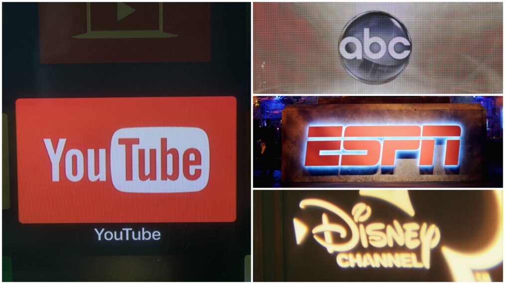 YouTube ABC ESPN and Disney Channel logos