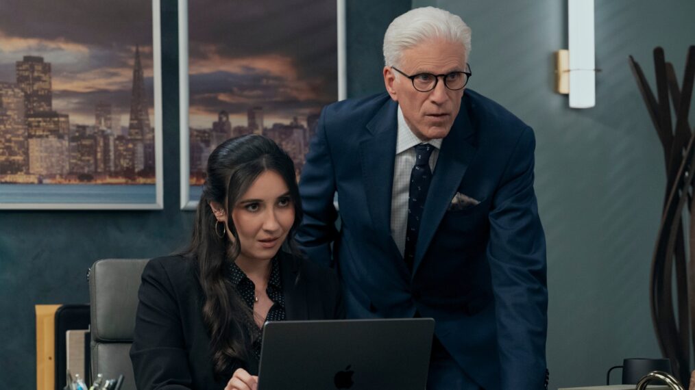 Lilah Richcreek Estrada and Ted Danson in 'A Man on the Inside' Season 2
