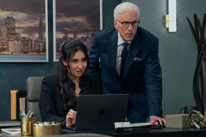Lilah Richcreek Estrada and Ted Danson in 'A Man on the Inside' Season 2