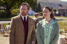 Siegfried Farnon (Samuel West), Mrs. Hall (Anna Madeley) in 'All Creatures Great and Small' Season 6