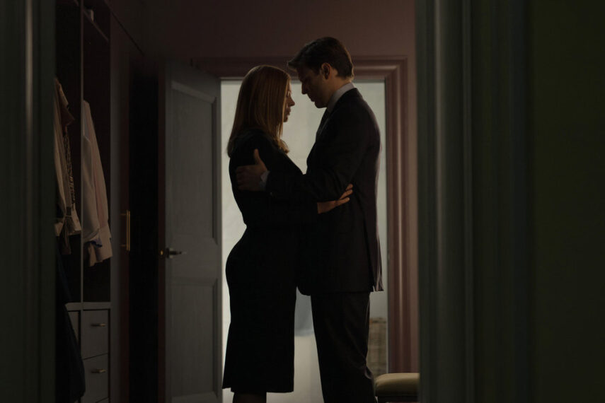 ALL HER FAULT -- Episode 108 -- Pictured: (l-r) Sarah Snook as Marissa Irvine, Jake Lacy as Peter Irvine