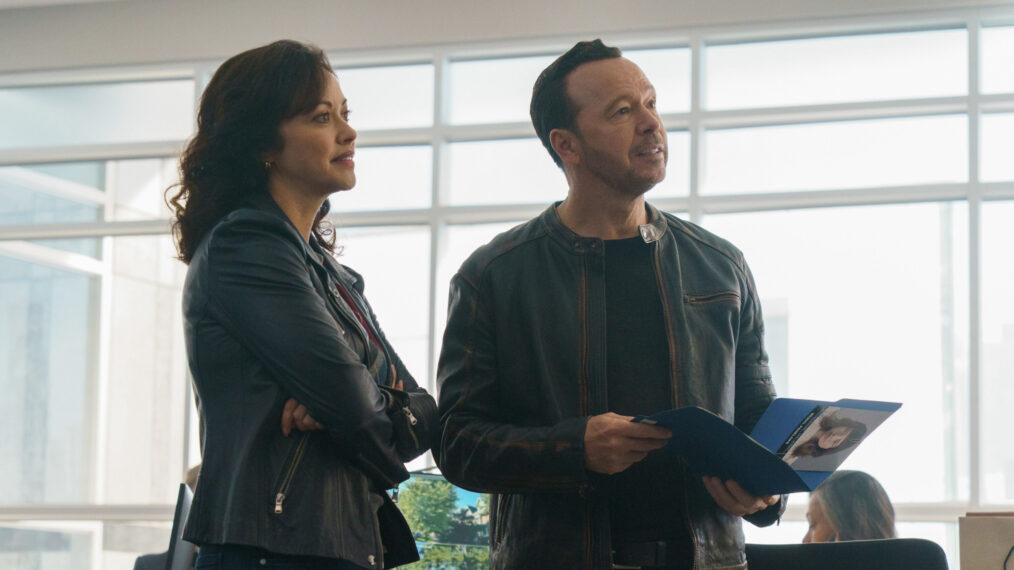 Marisa Ramirez as Maria Baez and Donnie Wahlberg as Danny Reagan in 'Boston Blue' Season 1 Episode 6, 'Code of Ethics'