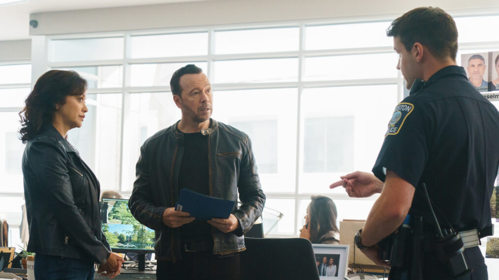 Marisa Ramirez as Maria Baez and Donnie Wahlberg as Danny Reagan in 'Boston Blue' Season 1 Episode 6, 'Code of Ethics'