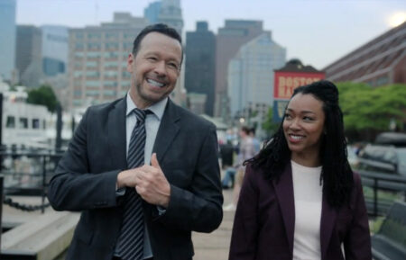 Donnie Walhberg as Danny Reagan and Sonequa Martin-Green as Lena Silver in 'Boston Blue'