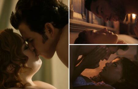 Nicola Coughlan and Luke Newton, Phoebe Dynevor and Rege-Jean Page, Jonathan Bailey and Simone Ashley on 'Bridgerton'