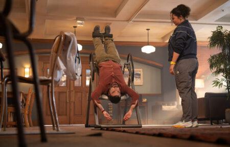 Zachary Quinto as Dr. Oliver Wolf, Aury Krebs as Dr. Dana Dang in 'Brilliant Minds' Season 2 Episode 8, 'The Upside Down'