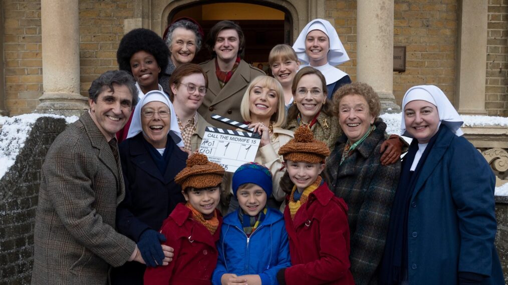 Call the Midwife production still for Christmas Season 15 2025 https://www.instagram.com/p/DJKbZreqX6D/