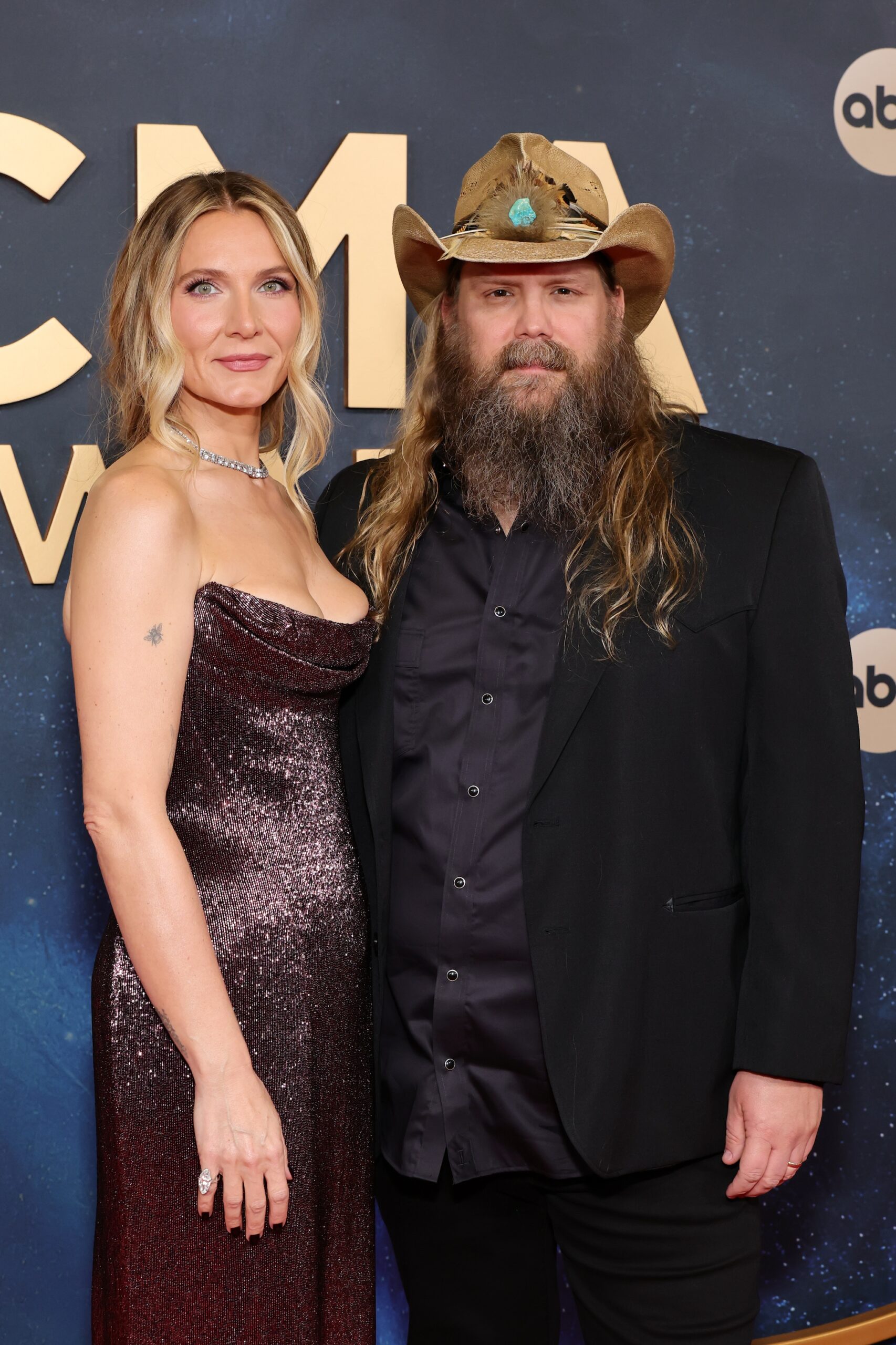 Morgane Stapleton and Chris Stapleton attend the 59th Annual CMA Awards