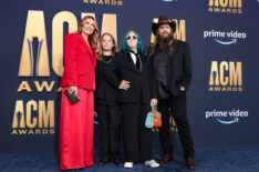 Morgane Stapleton, Ada Stapleton, Wayland Stapleton, and Chris Stapleton attend the 57th Academy of Country Music Awards at Allegiant Stadium on March 07, 2022 in Las Vegas, Nevada
