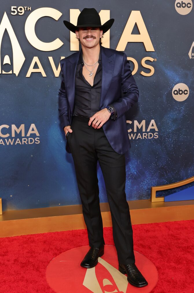 NASHVILLE, TENNESSEE - NOVEMBER 19: EDITORIAL USE ONLY Tucker Wetmore attends the 59th Annual CMA Awards at Music City Center on November 19, 2025 in Nashville, Tennessee. (Photo by Emma McIntyre/Getty Images)