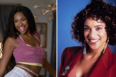 Coco Jones ('Bel-Air') and Karyn Parsons ('Fresh Prince') as Hilary Banks