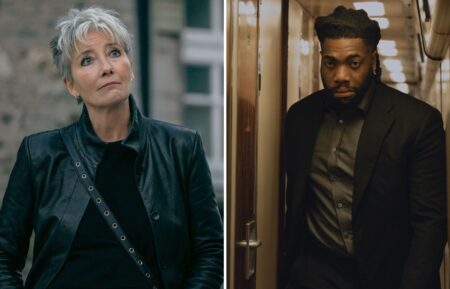 Emma Thompson as Zoe and Fehinti Balogun as Amos — 'Down Cemetery Road' Season 1 Episode 6 