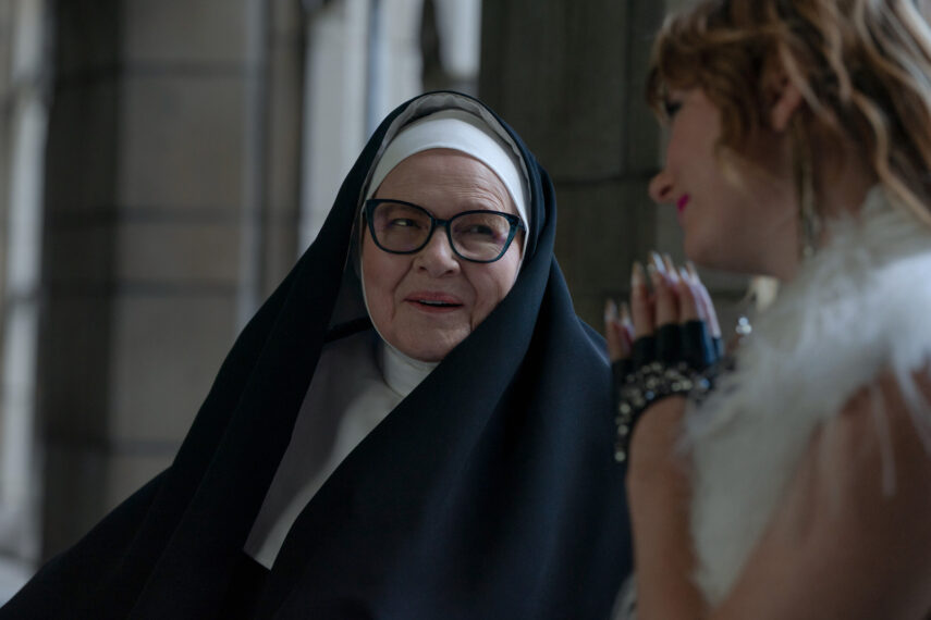 Dianne Wiest as Mother Constance and Lindsey Normington as ALAÏA JADE in 'Elsbeth' Season 3 Episode 7