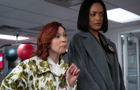 Carrie Preston as Elsbeth Tascioni and Britne Oldford as Detective Nina Taylor in 'Elsbeth' Season 3 Episode 8, 'Basket Case'