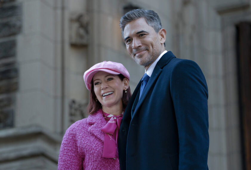 Carrie Preston as Elsbeth Tascioni and Ivan Hernandez as Alec Bloom in 'Elsbeth' Season 3 Episode 7, 'And Then There Were Nuns'