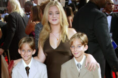 Madylin Sweeten (back) and brothers Sawyer Sweeten and Sullivan Sweeten arrive at the 57th Annual Emmy Awards held at the Shrine Auditorium on September 18, 2005 in Los Angeles, California