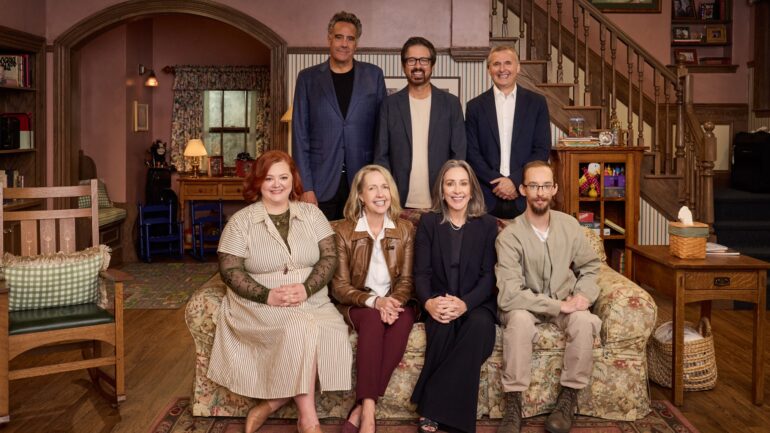 Brad Garrett, Ray Romano, Phil Rosenthal, Sullivan Sweeten, Patricia Heaton, Monica Horan, and Madylin Sweeten for 'Everybody Loves Raymond: 30th Anniversary Reunion'