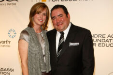 Emeril Lagasse (R) and wife Alden Lovelace arrive at the 14th annual Andre Agassi Charitable Foundation's Grand Slam for Children benefit