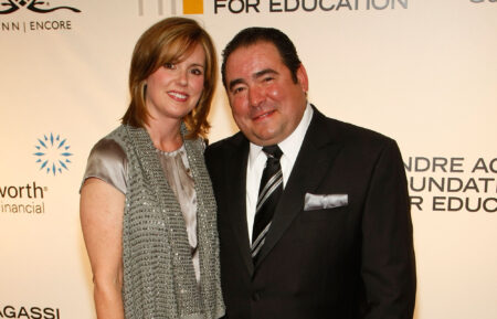 Emeril Lagasse (R) and wife Alden Lovelace arrive at the 14th annual Andre Agassi Charitable Foundation's Grand Slam for Children benefit