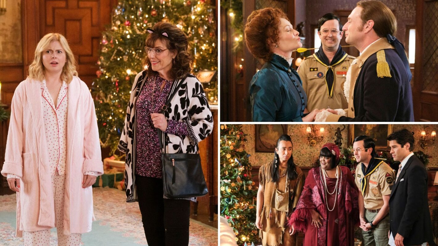 ‘Ghosts’ Christmas Episodes Tease Carol’s Return and a Wedding for Isaac and Hetty in New Photos