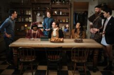 Ben Feldman, Danielle Pinnock, Rebecca Wisocky, Brandon Scott Jones, Roma Zaragoza, Devan Chandler Long, and Asher Grodman in 'Ghosts' Season 5