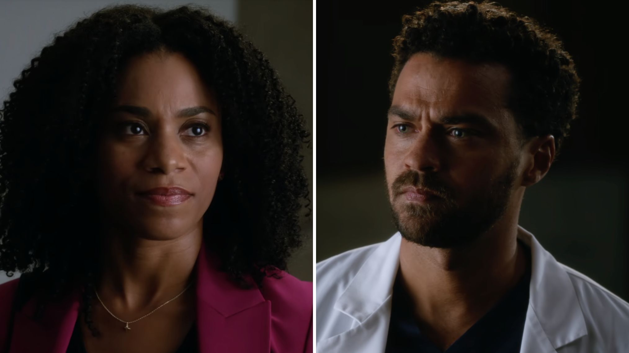 Kelly McCreary and Jesse Williams in 'Grey's Anatomy' Season 16 Episode 1