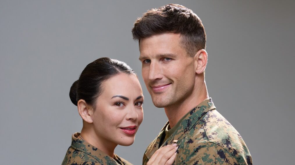 Parker Young and Janel Parrish in 'Christmas on Duty'