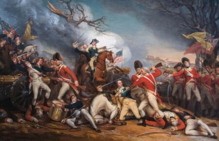 The Death of General Mercer at the Battle of Princeton, January 3, 1777; By: John Trumbull; ca. 1789-1831 as seen in Ken Burns' 'The American Revolution' on PBS