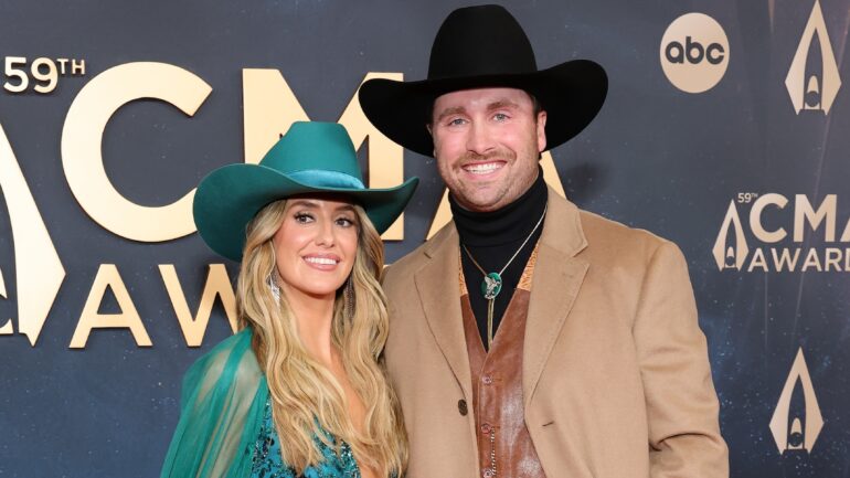 Lainey Wilson and Devlin "Duck" Hodges attend the 59th Annual Country Music Association Awards
