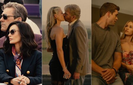 Demi Moore, Jon Hamm, Ali Larter, Billy Bob Thornton, Mitchell Slaggert, and Michelle Randolph in 'Landman' Season 1