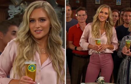 Maggie Sajak on the set of 