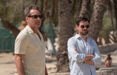 David Duchovny as Jamie, Jack Whitehall as Adam — 'Malice'