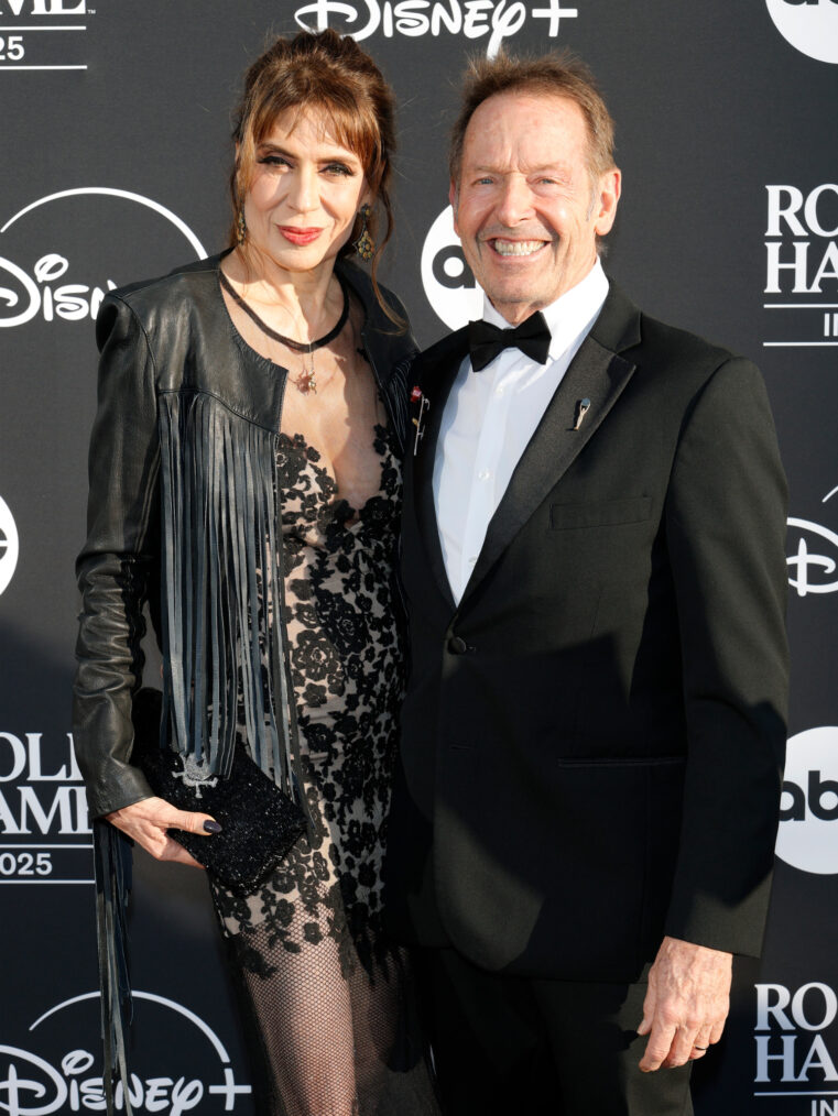Maria Angelica Kirke and Simon Kirke at the 2025 Rock and Roll Hall of Fame Induction Ceremony at Peacock Theater in Los Angeles on November 8, 2025